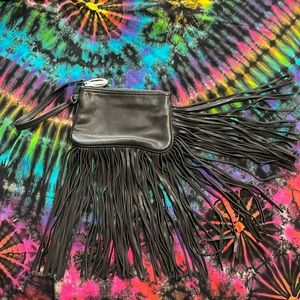 Carlos Black fringe wristlet